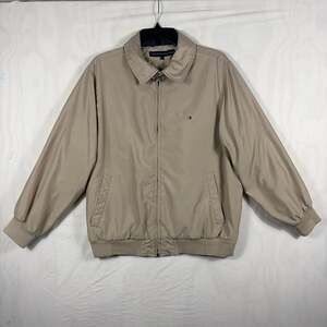 Tommy Hilfiger Classic Tan Full Zip Harrington Jacket Men's Medium